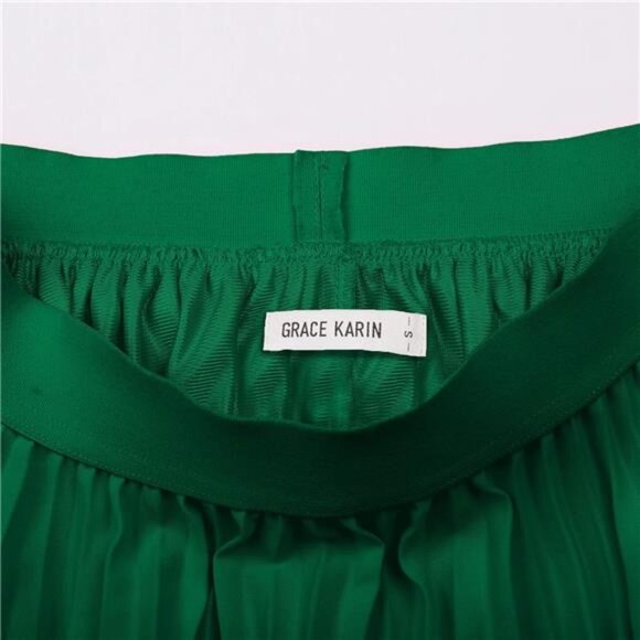 Women High Elastic Waist Pleated Chiffon Skirt Midi Swing A-line - Picture 3 of 5